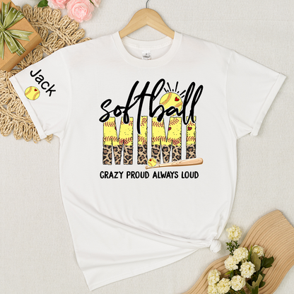 Softball Nana Softball Bow Game Day Mimi Nana Grandma and Grandkids Sports T-shirt