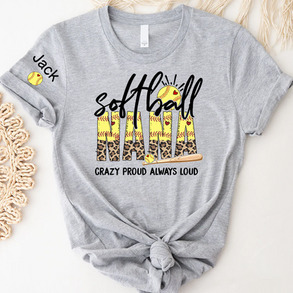 Softball Nana Softball Bow Game Day Mimi Nana Grandma and Grandkids Sports T-shirt