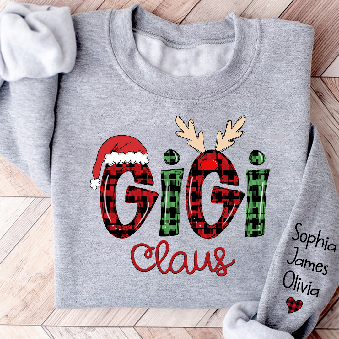 Merry Christmas Gigi claus caro with Grandkids Sweatshirt
