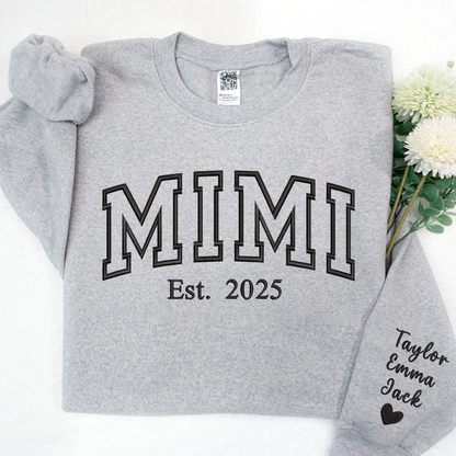 Mimi Est Embroidered And Grandkids Sweatshirt