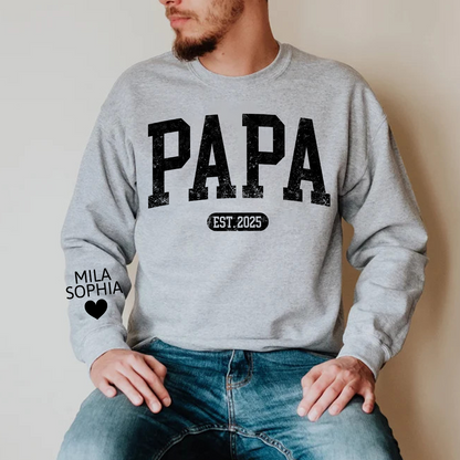 Personalized Papa Grandpa Daddy Papaw Hoodie for Men, Custom Name & Year EST. Sweatshirt, New Grandpa Gift 2026, Father’s Day Gift for Dad or Papa, Unisex Heavy Blend Pullover Hoodie