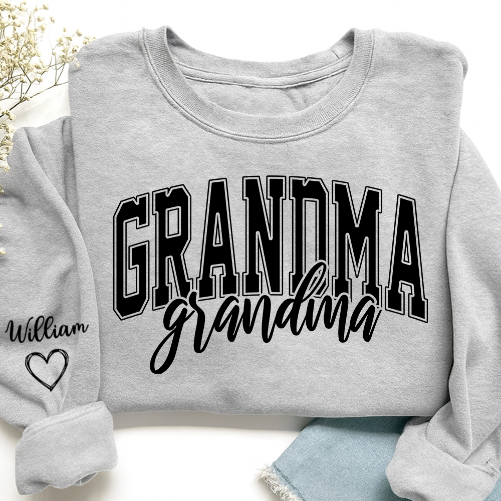 Grandma with Grandkids’ Names, Custom Gift for Grandma Sweatshirt