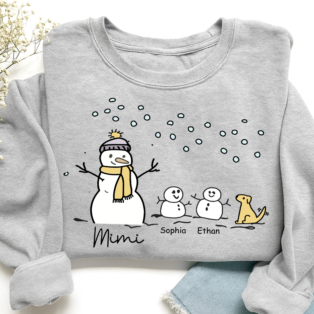 Mimi Snowman Dog with Grandkids – Christmas Gifts Sweatshirt