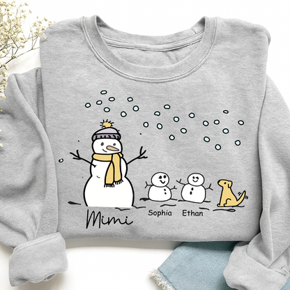 Mimi Snowman Dog with Grandkids – Christmas Gifts Sweatshirt