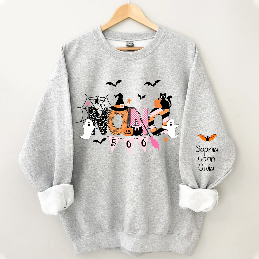 Personalized Nana Halloween Doodle Alphabet Witch Ghost Pumpkin Bat Sweatshirt