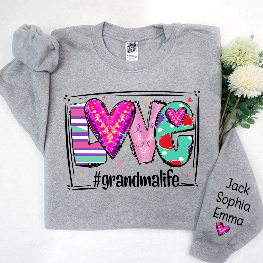 Love grandmalife Valentine's Day Sweatshirt with kids Sweatshirt