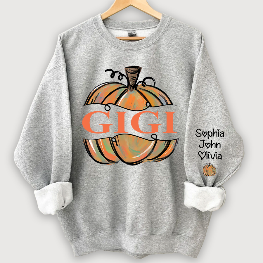 Personalized Gigi Pumpkins Color painted Autumn  Sweatshirt
