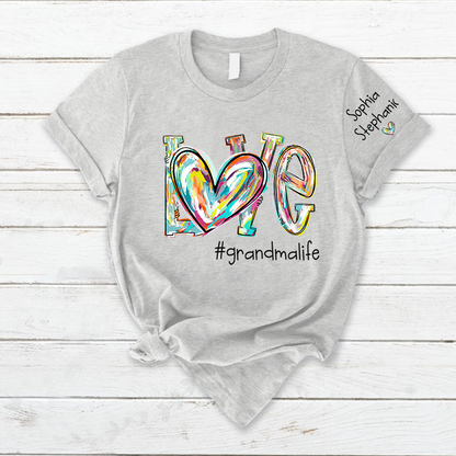 Love Grandma Life Fall Autumn Color Clipart Custom T-Shirt