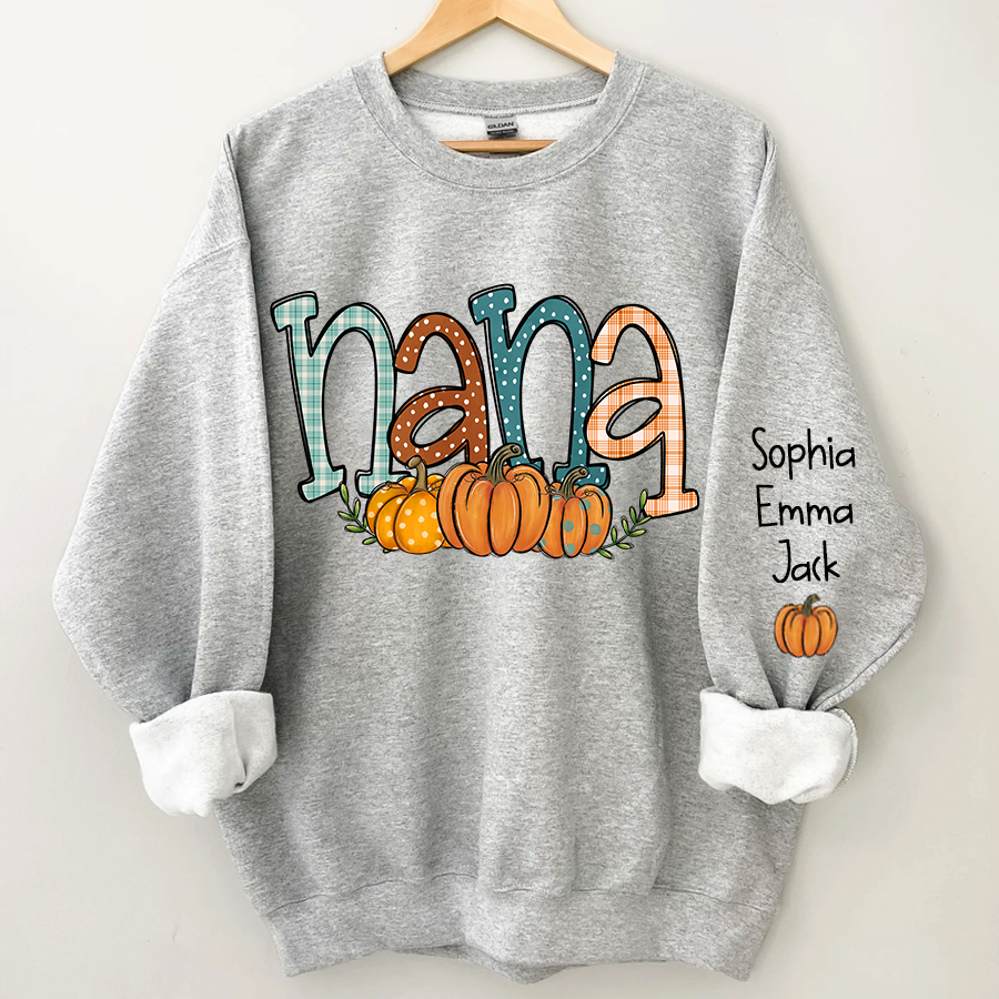 Nana Pumpkin And Grandkids Autumn Sweatshirt