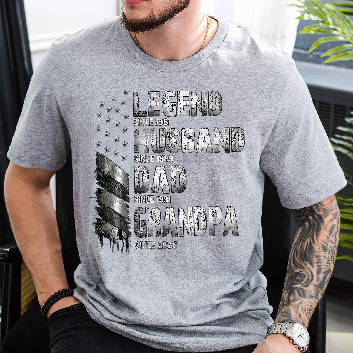 Papa Man Myth Legend Shirt, Custom Family Name Shirt, Patriotic Papa T-shirt, Personalized Father's Day Gift, Gift for Dad, Grandpa Shirt, Custom Name Tee