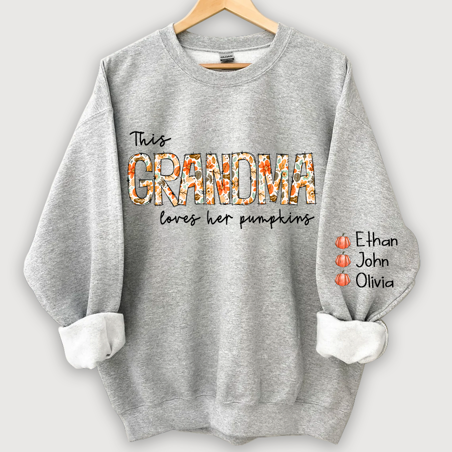 This Grandma Loves her pumpkins Autumn And Grandkids CL01 Sweatshirt