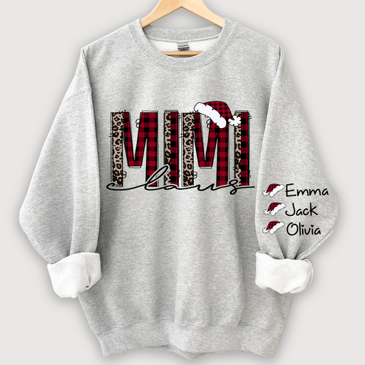 Personalized Mimi Claus Christmas And Grandkids Sweatshirt