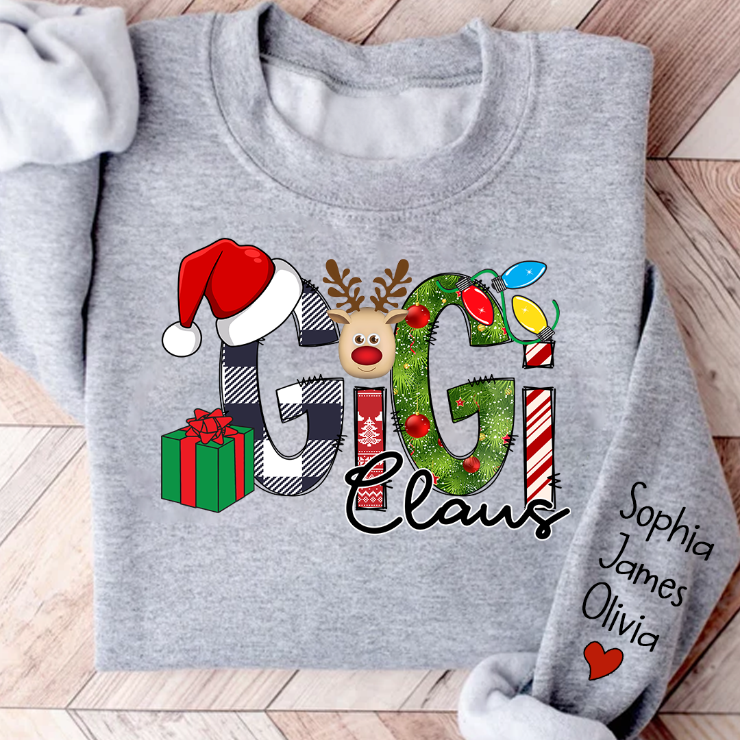 Gigi Claus Sweatshirt, Merry Christmas Nana, Grandma  Sweatshirt, Custom Grandma Claus Christmas