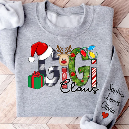 Gigi Claus Sweatshirt, Merry Christmas Nana, Grandma  Sweatshirt, Custom Grandma Claus Christmas