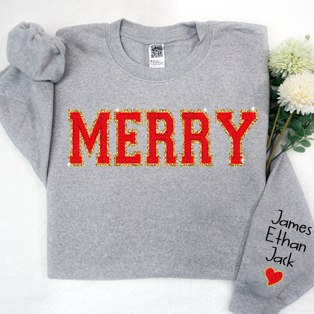 Merry Christmas Sweatshirt with Grandkids Winter Sweatshirt