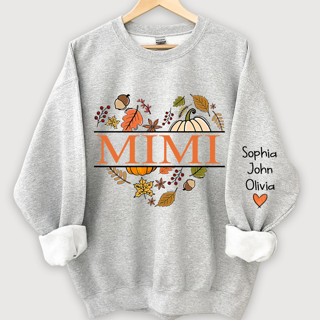Mimi pumpkin fall autumn And Grandkids Sweatshirt
