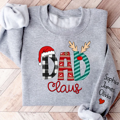 Dad Claus Merry Christmas Papa Claus Gift Custom Name Kids Sweatshirt