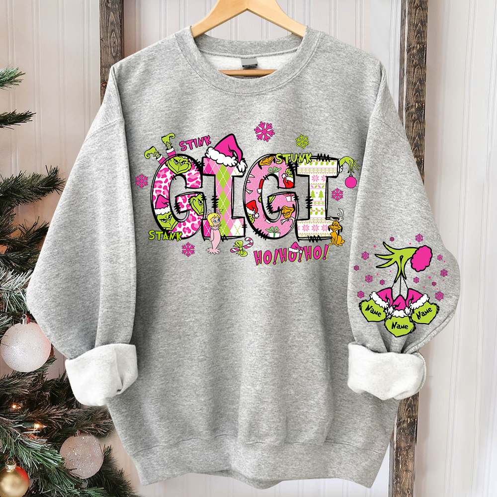 Custom Gigi And Grandkids Christmas 2024 Sweatshirt
