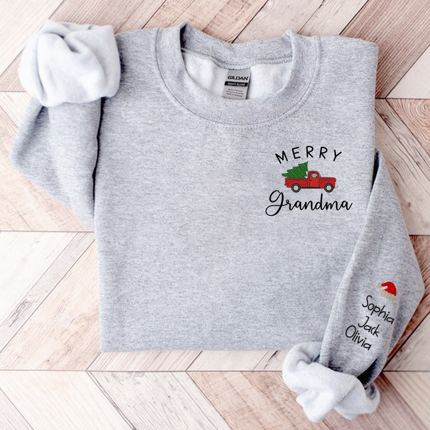 Personalized Merry Grandma Embroidered, Custom Grandma  And Kids, Grandma Gift CL01 Sweatshirt