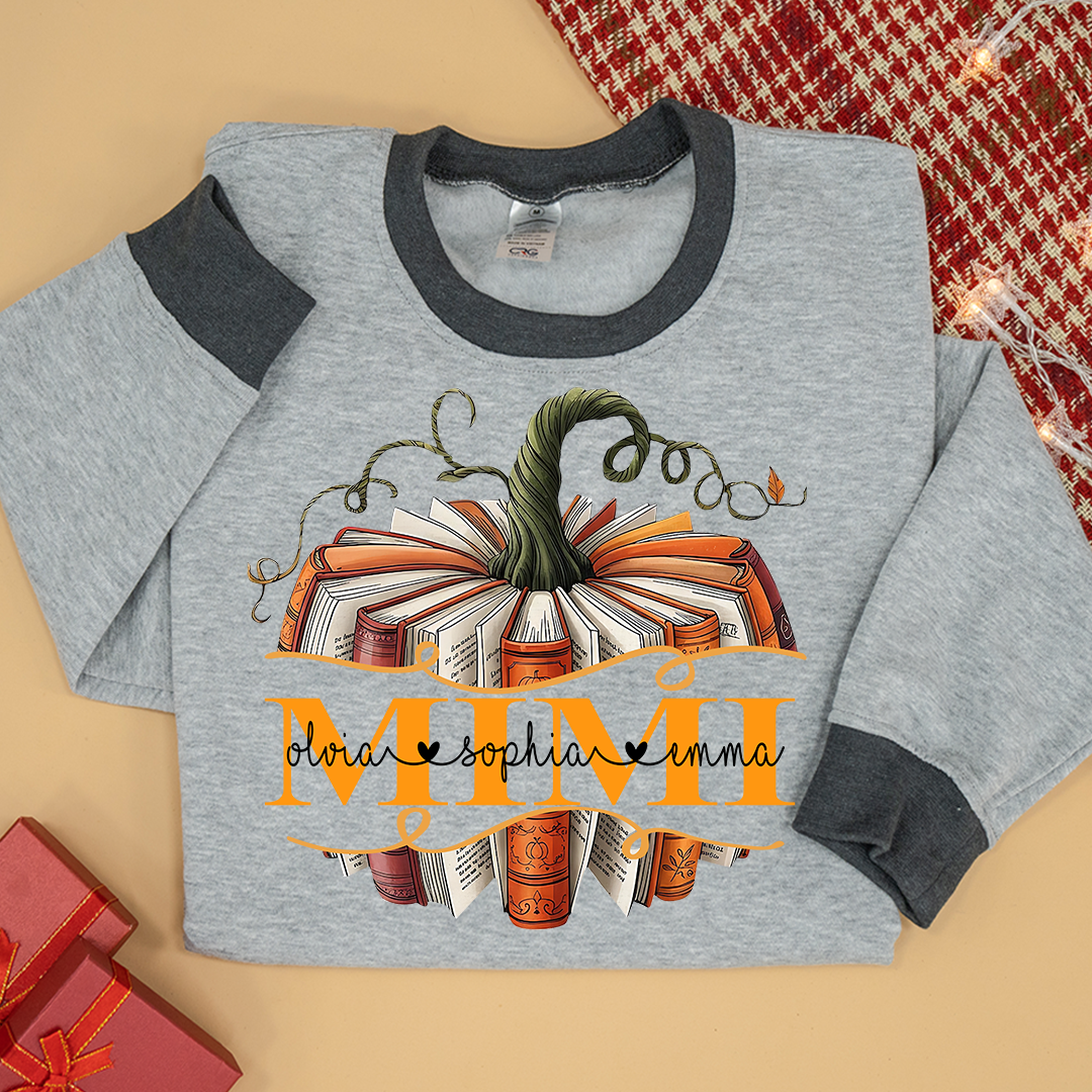 Mimi book Pumpkin And Grandkids Fall Sweatshirt Mix