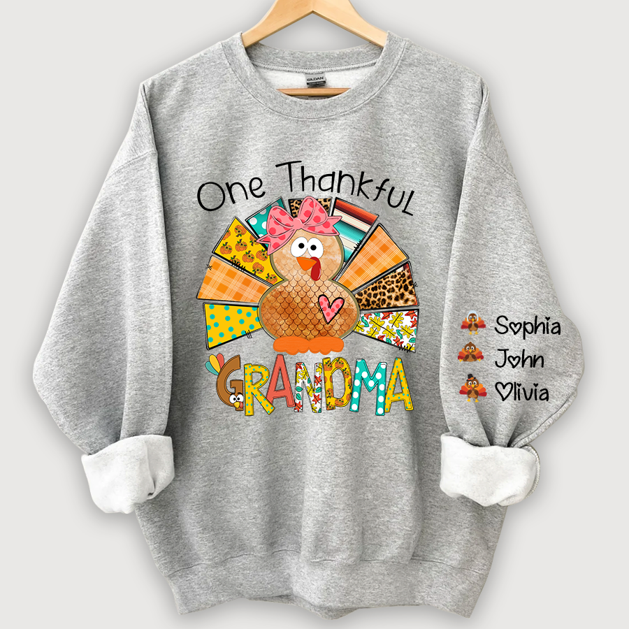 One Thankful Grandma Thanksgiving Turkey Sweatshirt