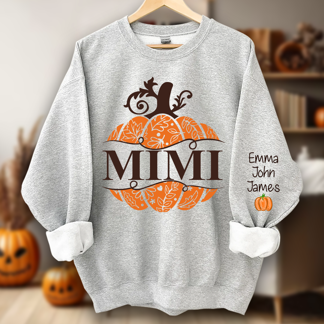 Mimi Pumpkin Wild Flowers And Grandkids Sweatshirt