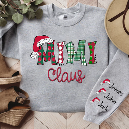 Mimi, Grandma Claus Christmas and Grandkids Sweatshirt