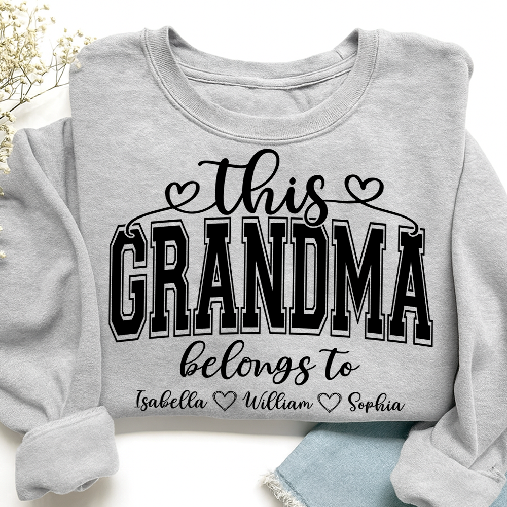 Custom This Grandma Belongs To And Grandkids Sweatshirt