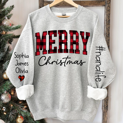 Merry Christmas Nanalfie Caro Sweatshirt with Grandkids Sweatshirt