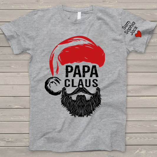 Christmas Papa Claus 2023 Gift Custom Name Kids T-Shirt