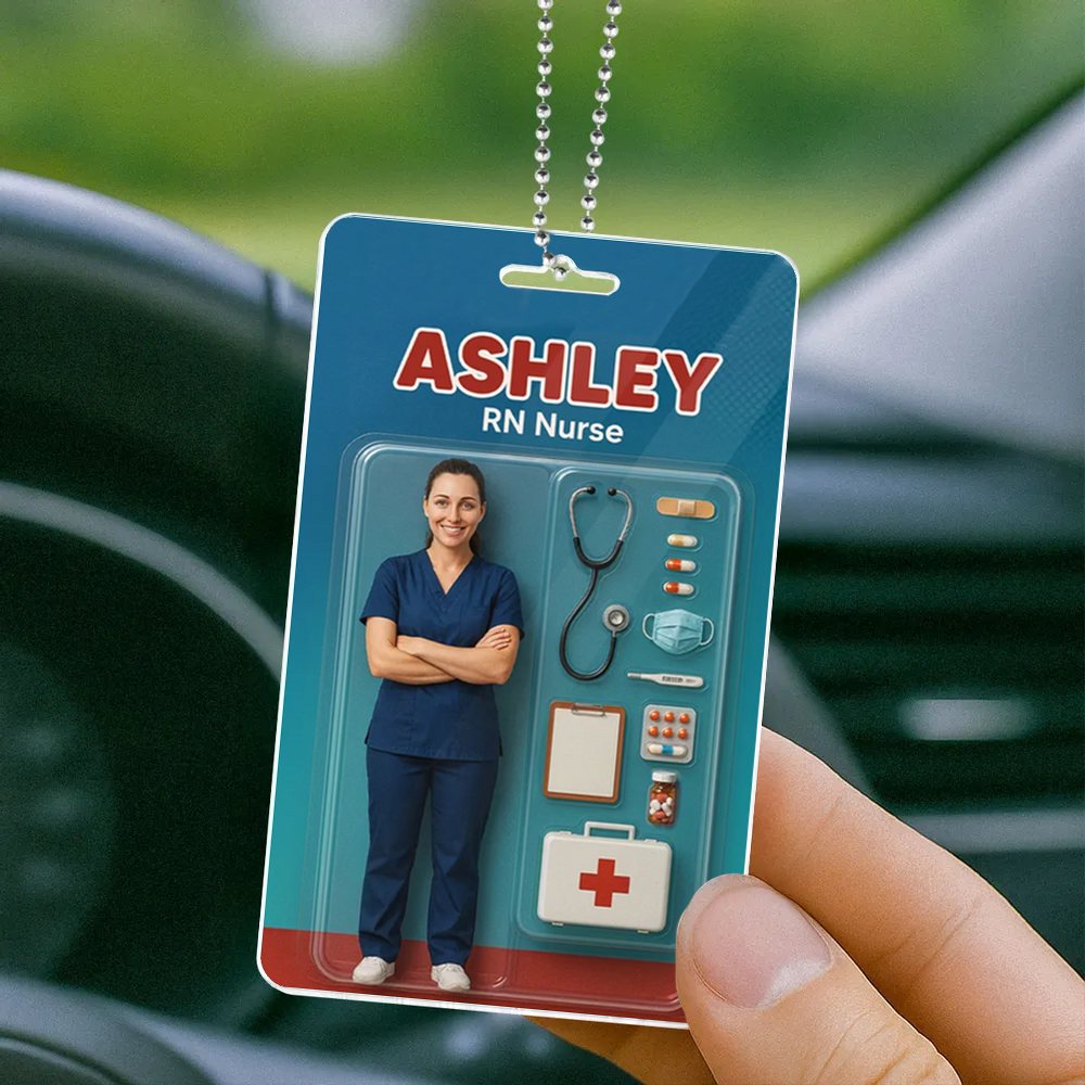 Nurse Custom Figure Cute Doll Nurse Personalized Acrylic Car Hanger