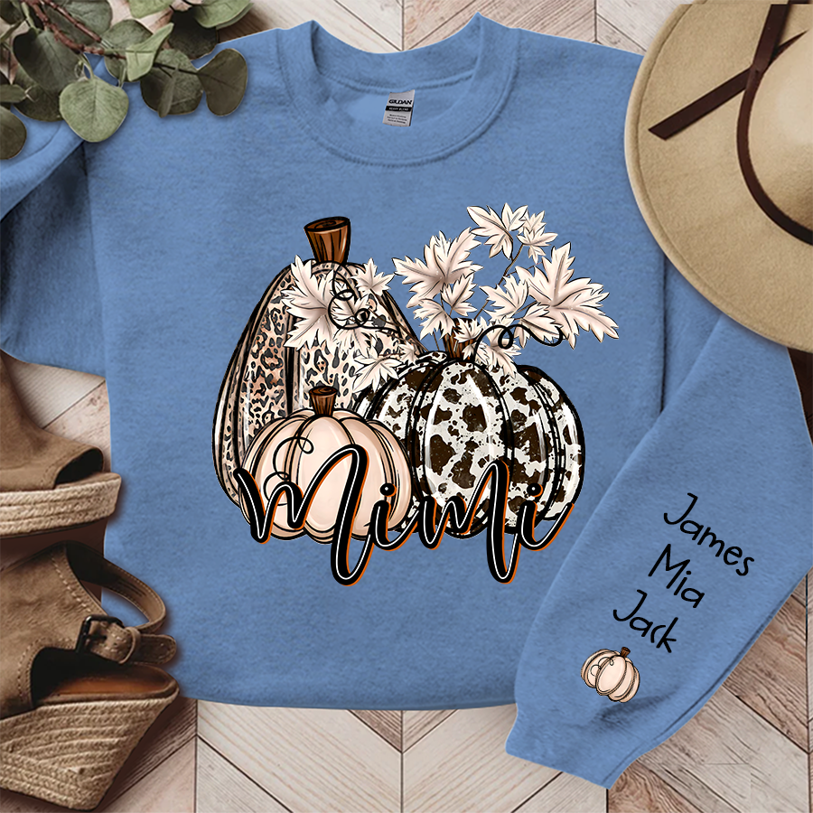 Personalized Mimi, Grandma cowhide pumpkin, Autumn Sweatshirt