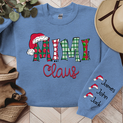 Mimi, Grandma Claus Christmas and Grandkids Sweatshirt