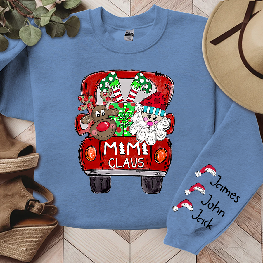 Mimi, Grandma Claus Truck Christmas and Grandkids Sweatshirt