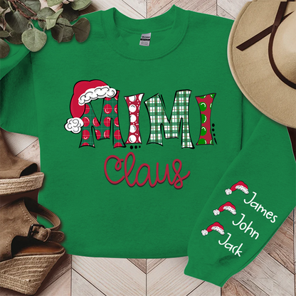 Mimi, Grandma Claus Christmas and Grandkids Sweatshirt