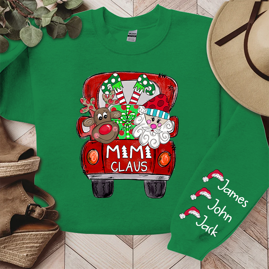 Mimi, Grandma Claus Truck Christmas and Grandkids Sweatshirt