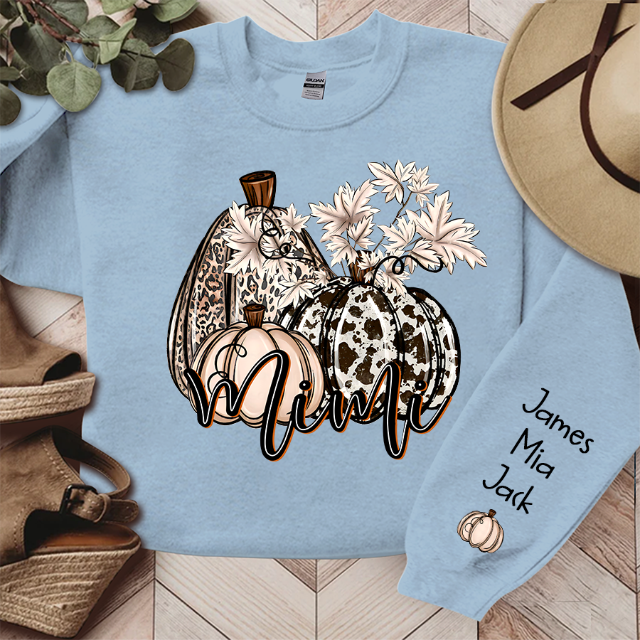 Personalized Mimi, Grandma cowhide pumpkin, Autumn Sweatshirt