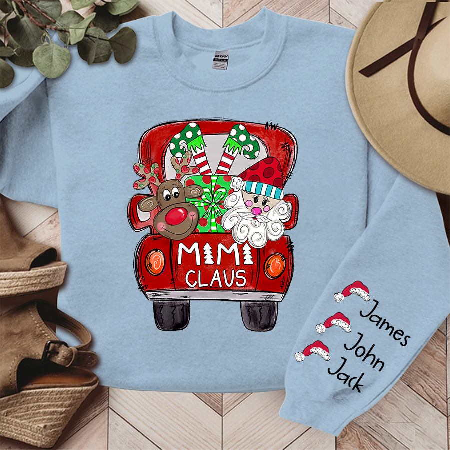 Mimi, Grandma Claus Truck Christmas and Grandkids Sweatshirt
