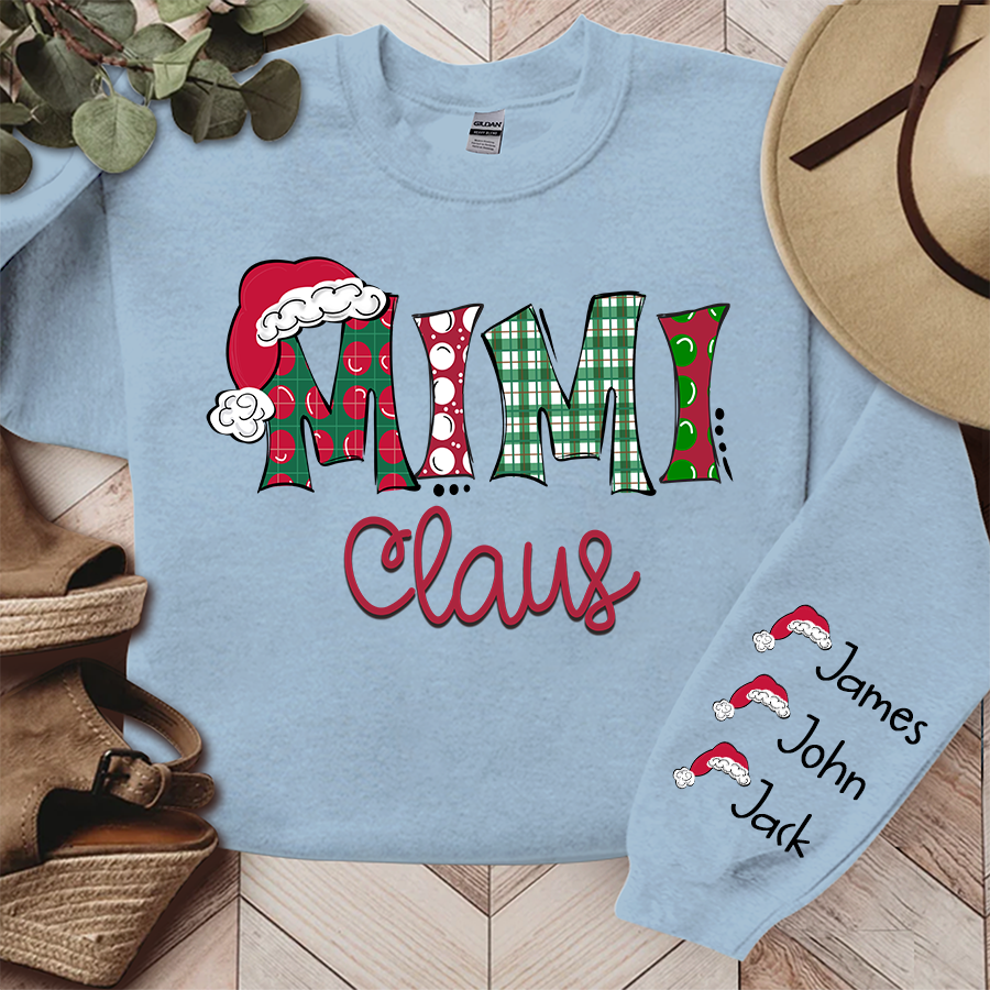 Mimi, Grandma Claus Christmas and Grandkids Sweatshirt