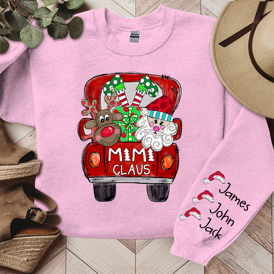 Mimi, Grandma Claus Truck Christmas and Grandkids Sweatshirt
