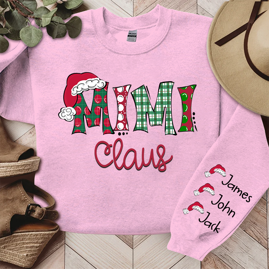 Mimi, Grandma Claus Christmas and Grandkids Sweatshirt