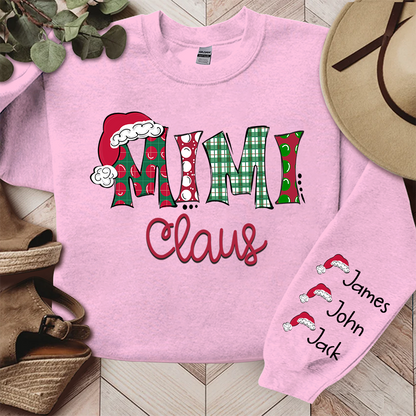 Mimi, Grandma Claus Christmas and Grandkids Sweatshirt