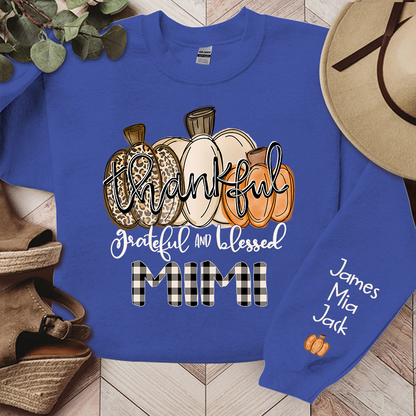 Thankful Grateful And Blessed Grandma Pumpkin Fall Sweatshirt