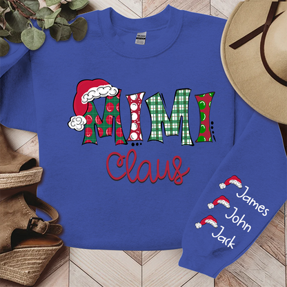 Mimi, Grandma Claus Christmas and Grandkids Sweatshirt
