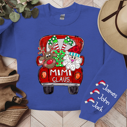 Mimi, Grandma Claus Truck Christmas and Grandkids Sweatshirt