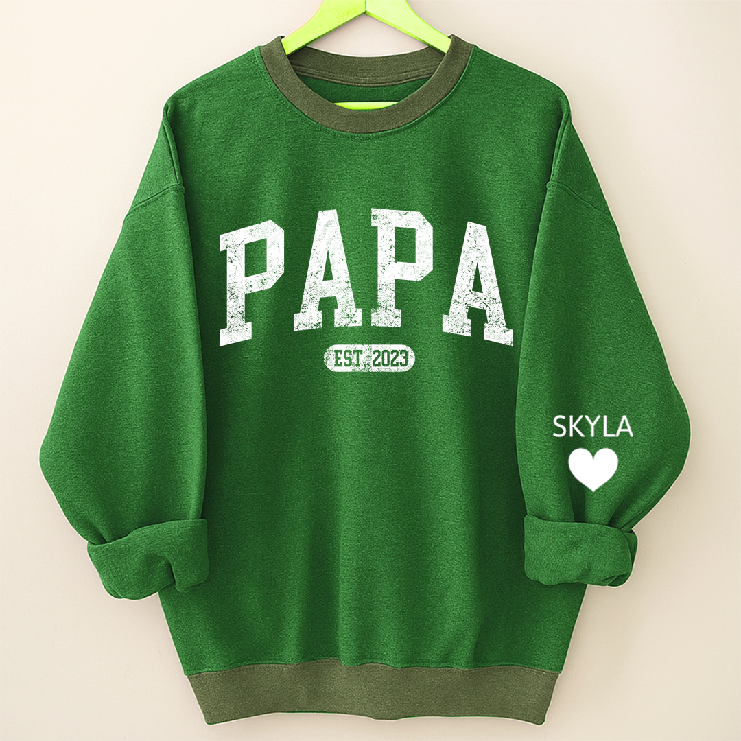 Personalize Grandpa Papa Dad Gift Custom Name and Grandkids Sweatshirt Mix