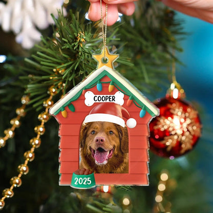 Custom Pet House Photo Ornament, Personalized Pet Christmas Decoration With Pet Picture & Name 2025
