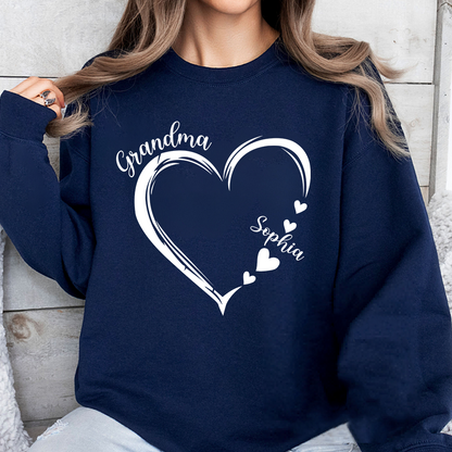 Grandma and Grandkids Hearts, Gift For Grandma Shirt