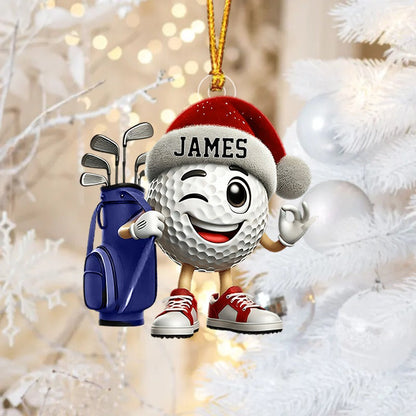 Personalized Golf Ball Ornament 2025 – Custom Name Christmas Ornament for Golfer, Golf Lovers Gift Ornament
