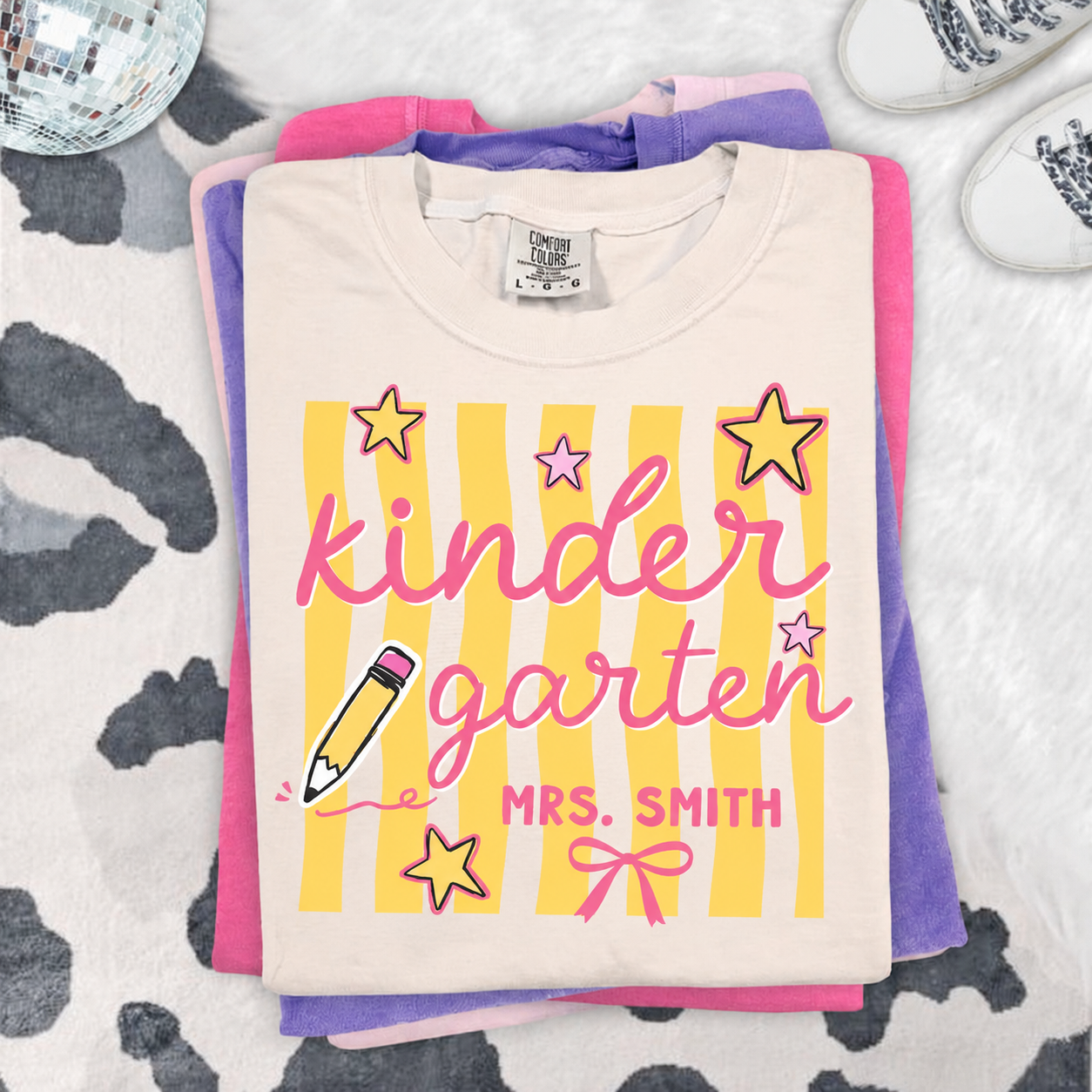 Personalized Kindergarten Teacher Shirt Custom Name Back to School Tee